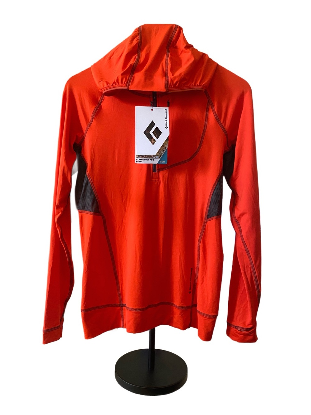 NWT Black Diamond Men's Alpenglow Vibrant Orange Performance Hoodie Size S